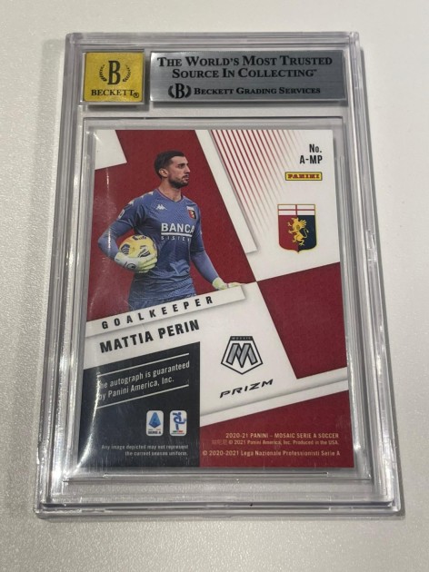 Mattia Perin's Signed Panini Mosaic Card, Serie A 2020/21
