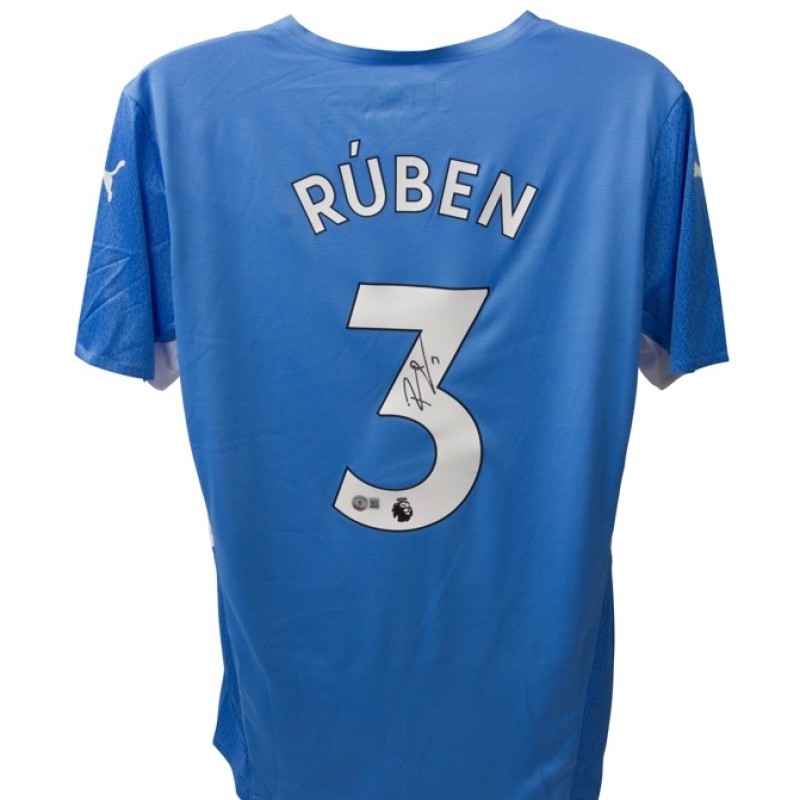Ruben Dias' Official Manchester City Signed Shirt, 2021/22