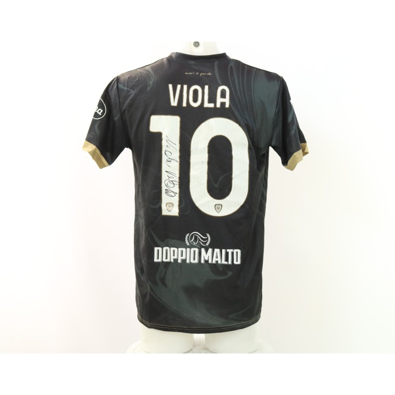 Maglia Viola Monza vs Cagliari Unwashed, 2025 - Autografata