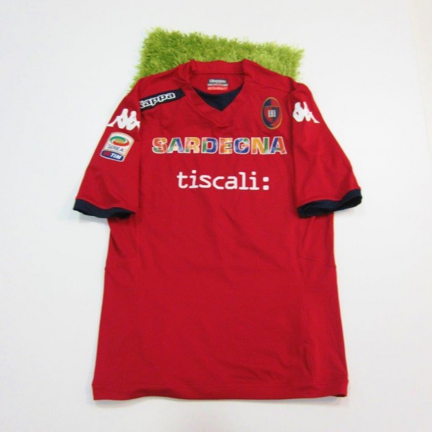 Cragno Cagliari match worn shirt, Cagliari-Sampdoria, Serie A 2014/2015