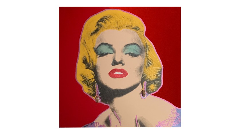 "Marilyn Monroe, Real Earrings - Lilac" by Steve Kaufman