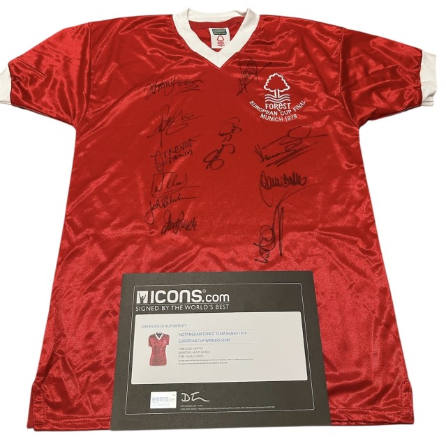 Nottingham Forest Official Shirt, UCL 1978/79 - Signed by the Team