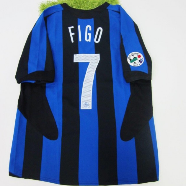 Figo match issued/worn shirt, Inter special sponsor, Serie A 2005/2006