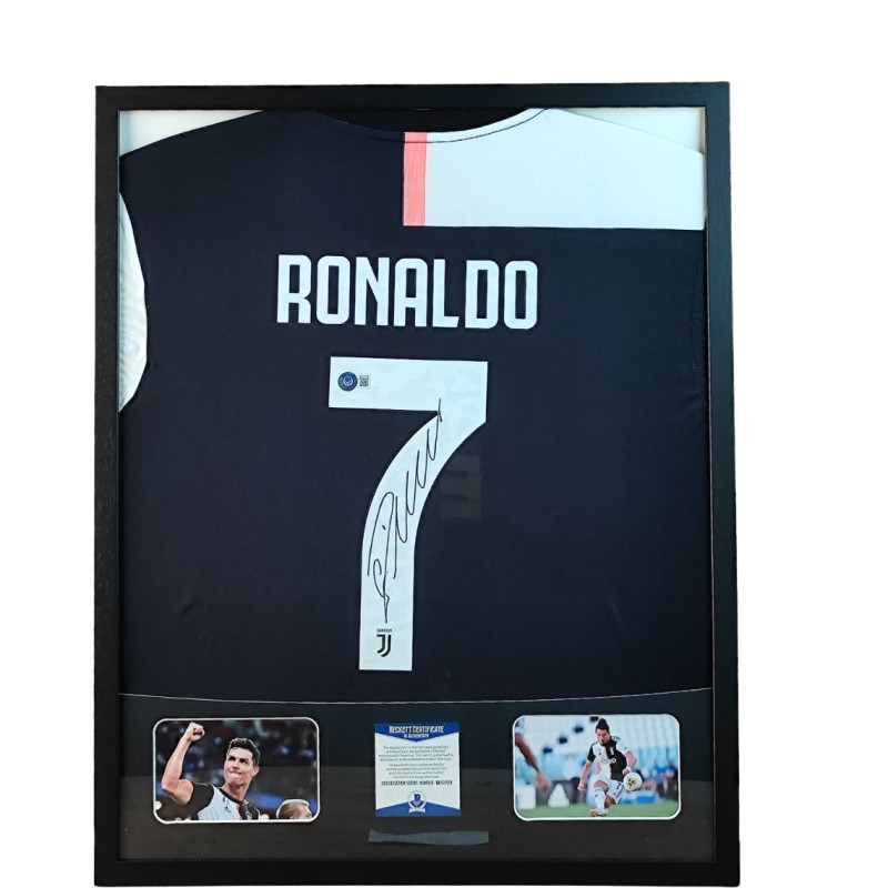 Cristiano Ronaldo's Juventus Signed Shirt in a Deluxe High-Quality Frame