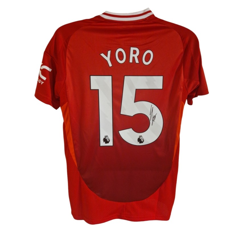 Leny Yoro's Manchester United 2024/25 Signed Replica Shirt 