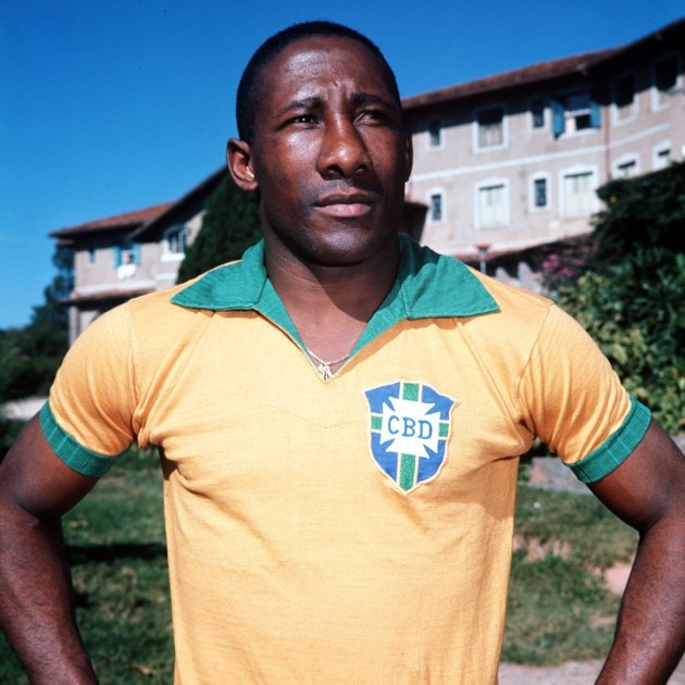 Maglia Djalma Santos indossata Cile-Brasile WC 1962 - Autografata dalla rosa