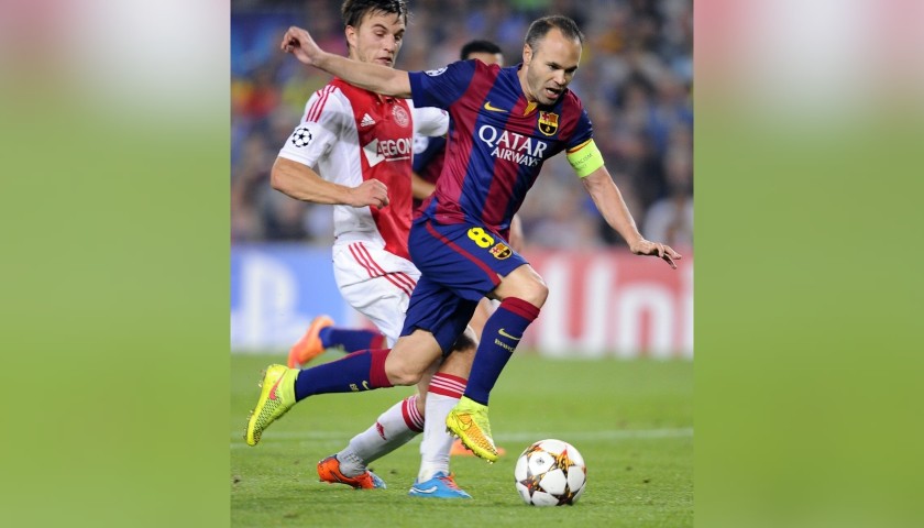 Iniesta's Barcelona Signed Match Shirt, UCL 2014/15