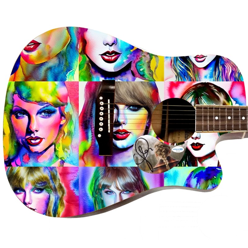 Taylor Swift Signed Custom "Many Shades of Love" Acoustic Graphics Guitar