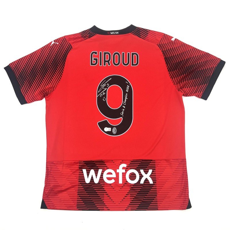 Olivier Giroud's AC Milan 2022 Signed Shirt