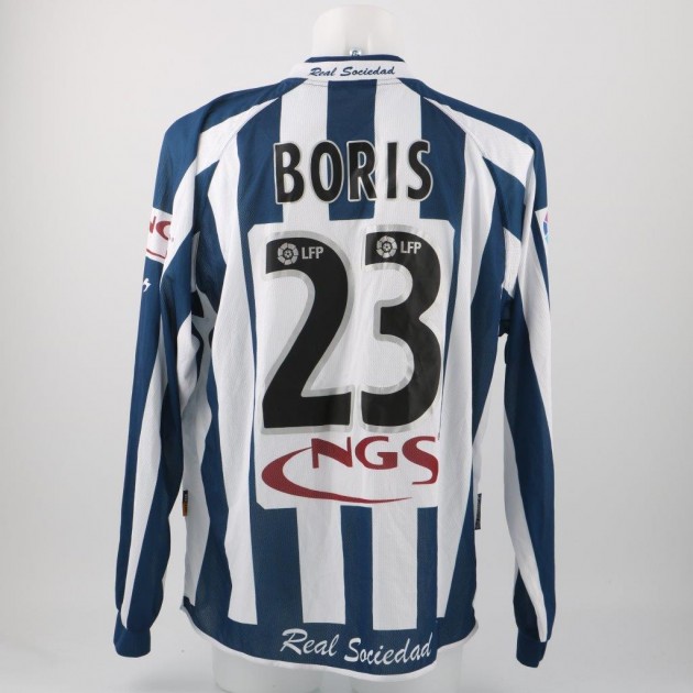 Boris' Real Sociedad match issued/worn shirt, Liga 2003/2004