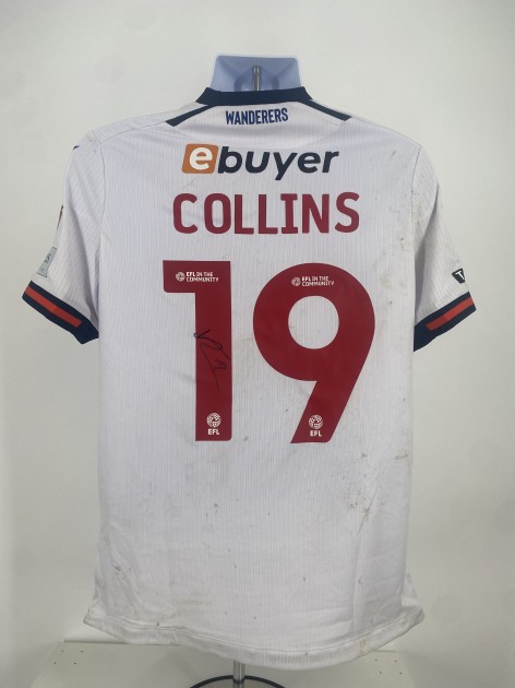 Aaron Collins' Bolton Wanderers Signed Match Worn Shirt, vs Fleetwood 