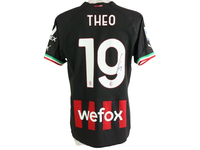 Theo Hernandez's AC Milan Signed Match Shirt, 2022/23