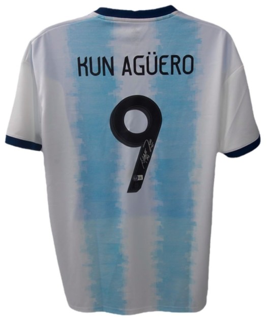 Sergio Aguero's Argentina Signed Replica Shirt