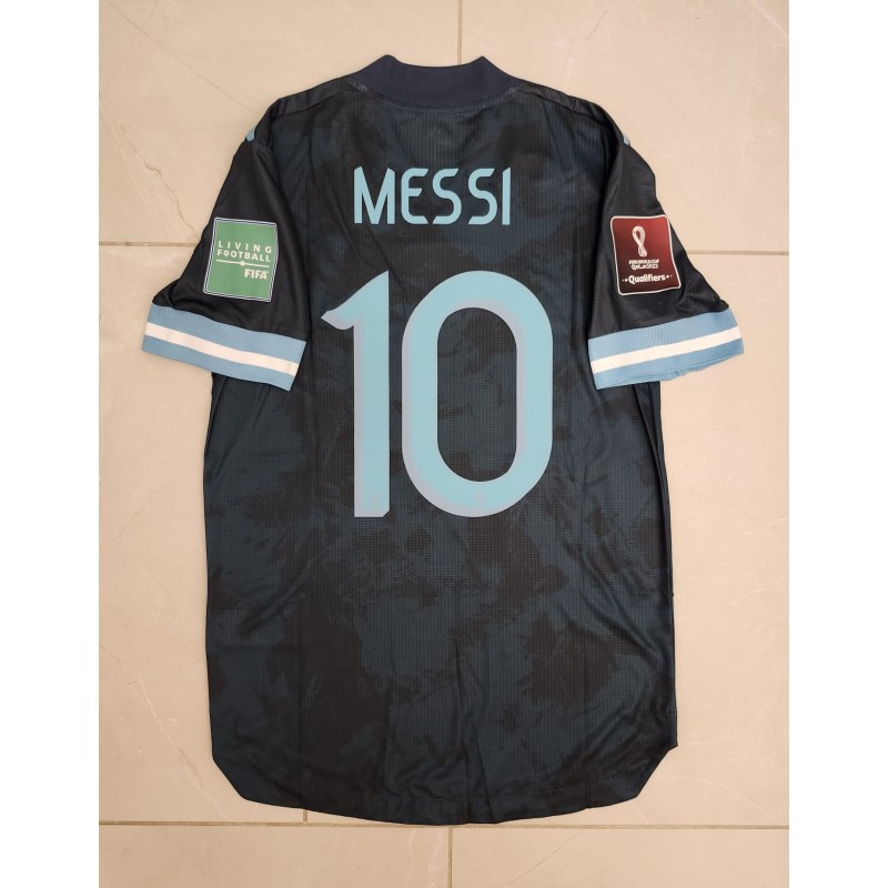 Lionel Messi's Argentina 2021/22 Match Issued Away Shirt