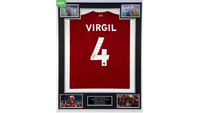 Virgil Van Dijk Liverpool Signed & Framed Shirt