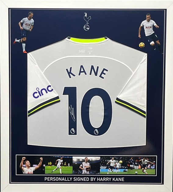 Harry Kanes Tottenham Hotspur Signed and Framed Shirt