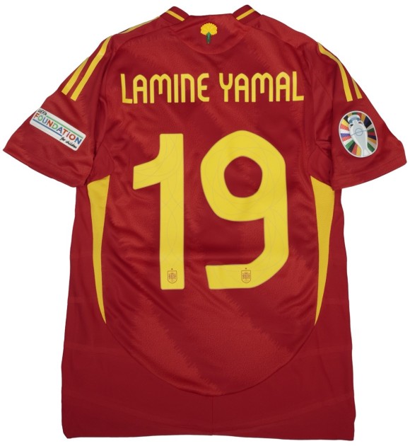 Lamine Yamal's Match-Issued Shirt, Spain vs France EURO 2024