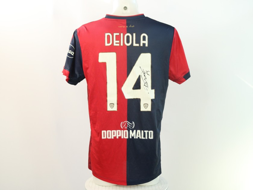 Deiola's Signed Unwashed Shirt, Cagliari vs Cremonese Coppa Italia 2024