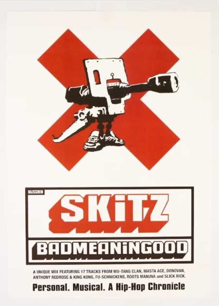 Poster Badmeaningood "Record Shop Skitz" + adesivo di Banksy