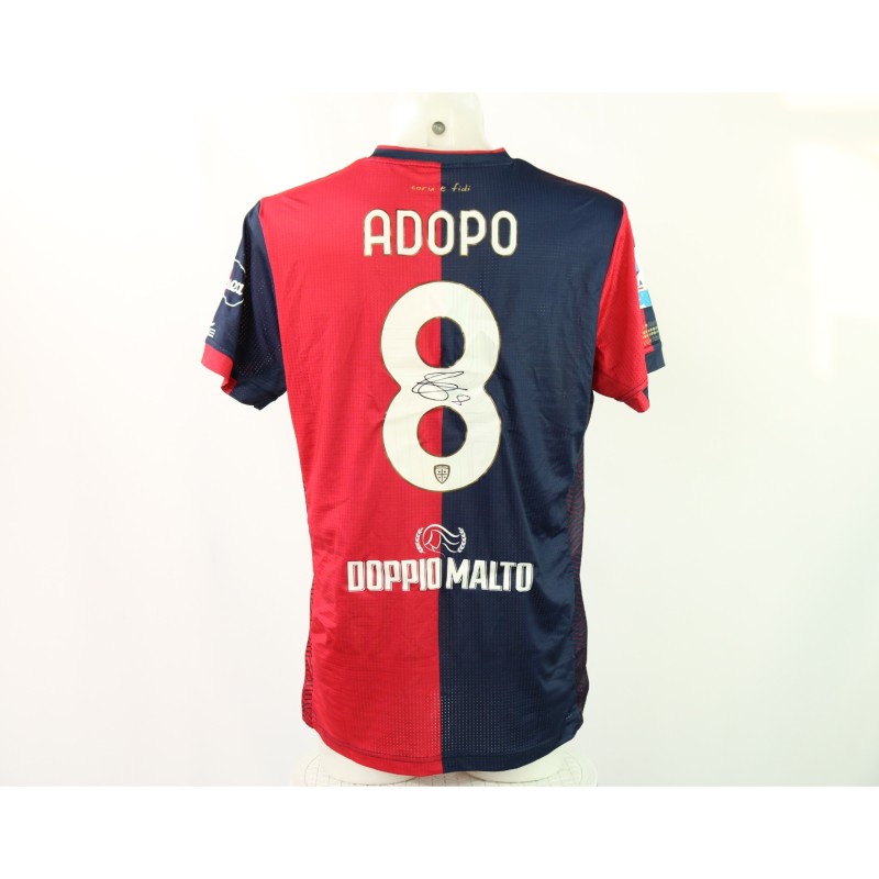 Adopo's Signed Unwashed Shirt, Cagliari vs Bologna 2024