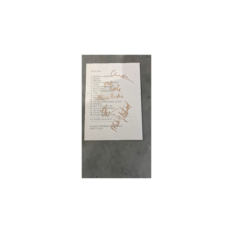 Fleetwood Mac Signed Set List