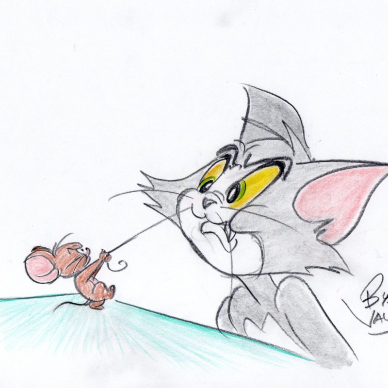 "Tom and Jerry" Artwork Signed by Byron Vaughns