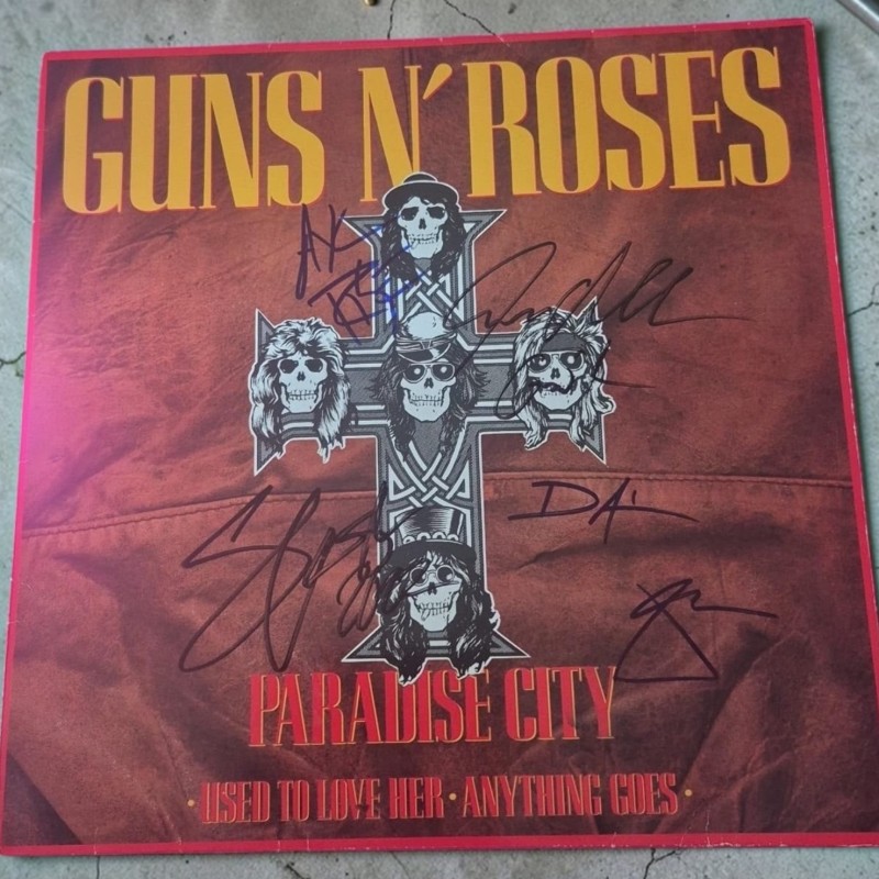 Guns N' Roses Signed Paradise City 12" Vinyl