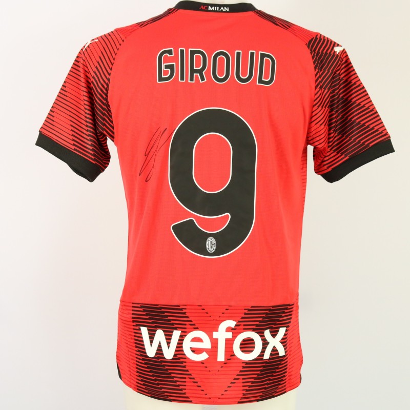 Giroud Official AC Milan Signed Shirt, 2023/24 