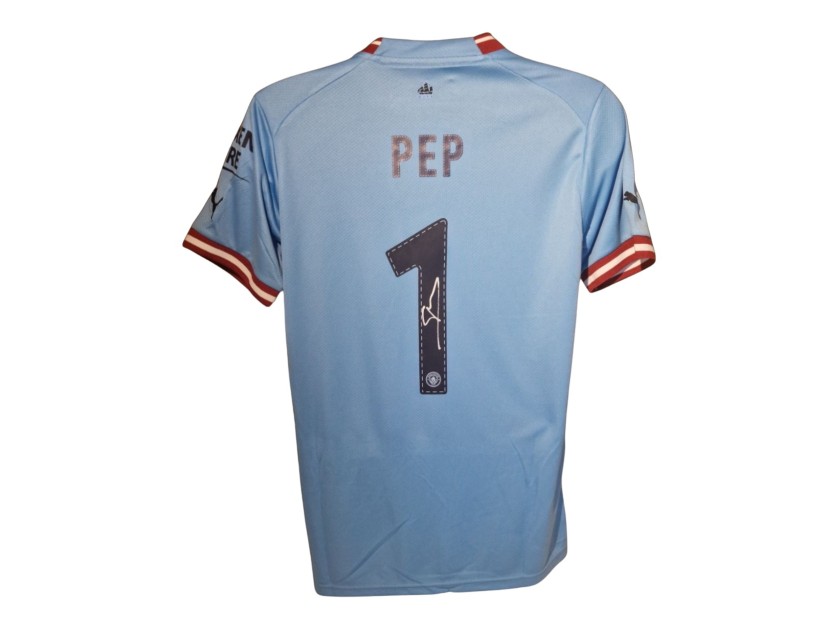 Pep Guardiola's Manchester City Signed 2022/23 Football Shirt