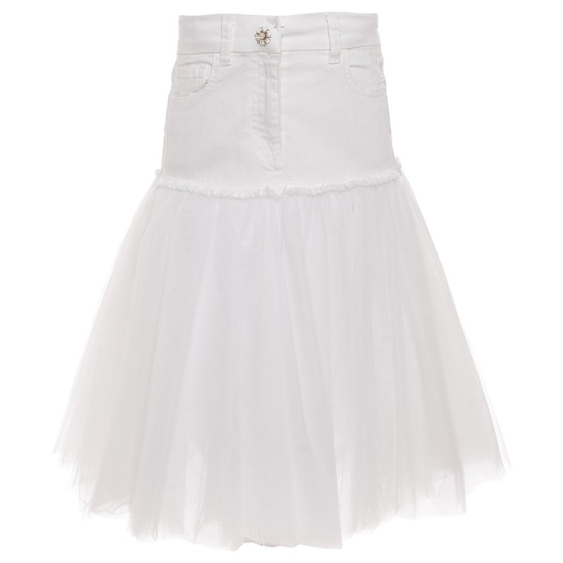 Monnalisa White Girls Puff Skirt and Top