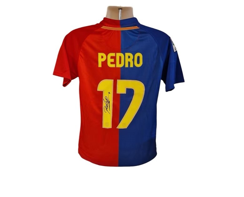 Pedro Signed Barcelona 08/09 Football Shirt
