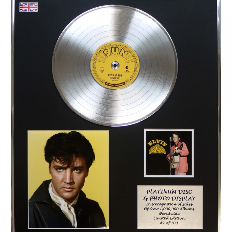 Elvis Presley Framed Platinum Disc and Photo Display