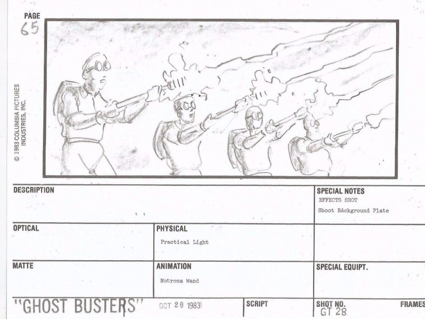 Ghostbusters Storyboard 1983