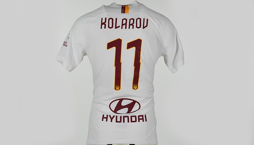 Kolarov's Match-Issued Shirt, Roma-Parma - "Grazie Maestro"