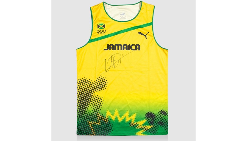 Usain Bolt Signed Jamaica Olympic Running Singlet