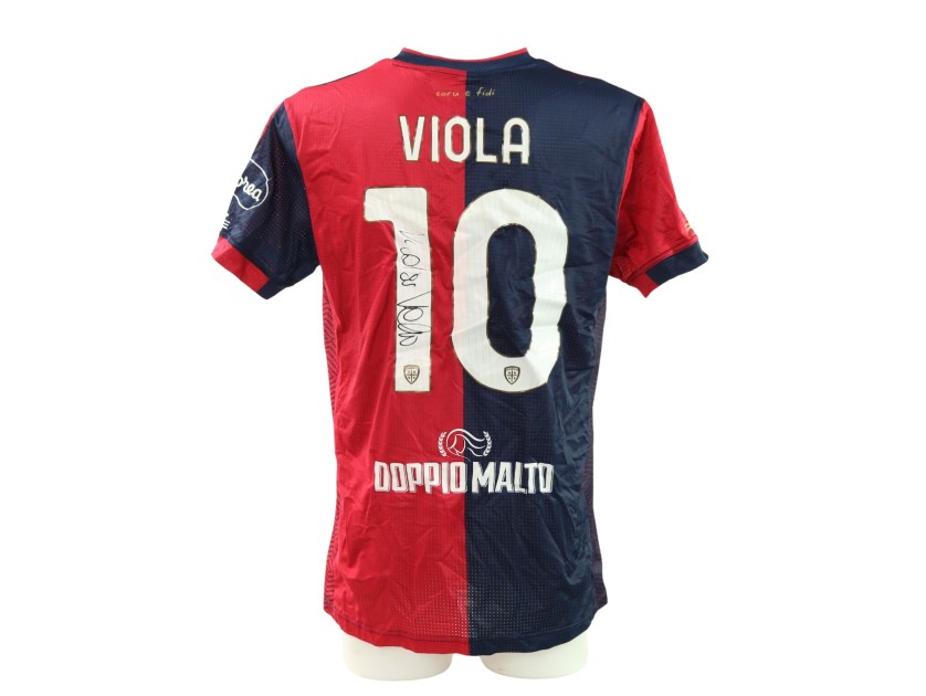 Maglia Viola Unwashed, Cagliari vs Lecce 2025 - Autografata