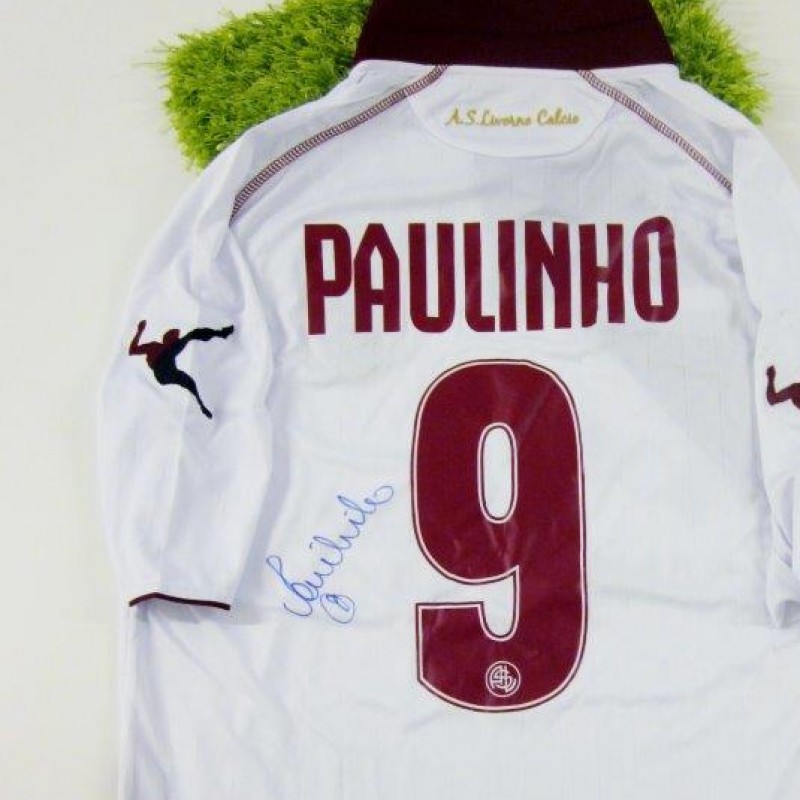 Paulinho match issued shirt, Livorno, Serie A 2013/2014 - signed