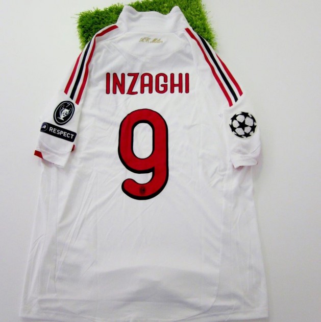 Inzaghi match issued/worn shirt, Marseille-Milan, Champions League 2009/2010