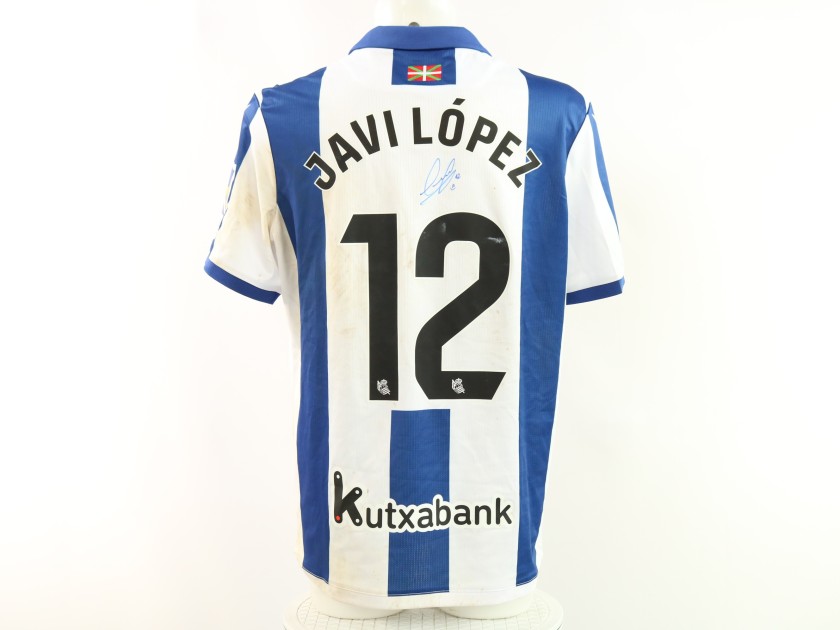 Maglia Javi Lopez Real Sociedad vs Espanyol Unwashed, 2025 - Autografata