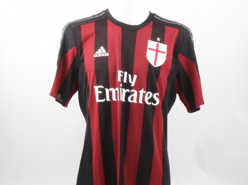 Balotelli Milan issued/worn shirt, Serie A 2015/16