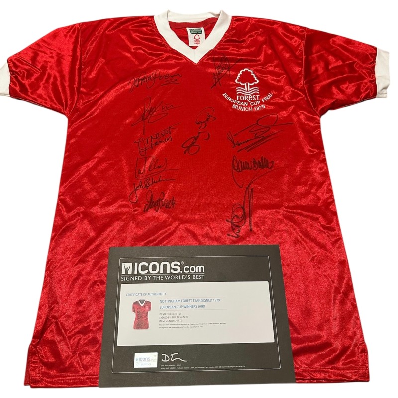 Nottingham Forest Official Shirt, UCL 1978/79 - Signed by the Team