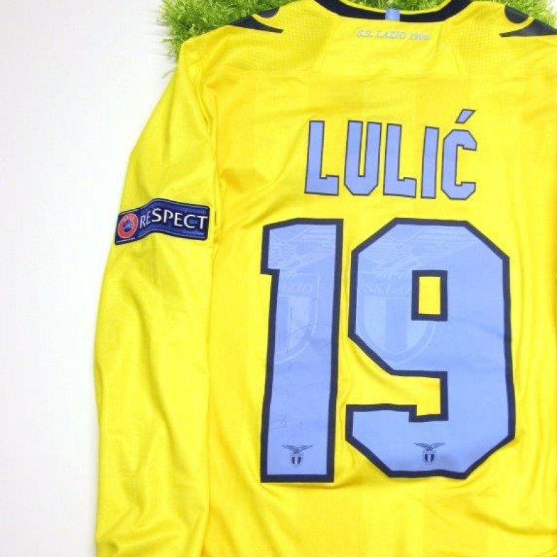 Lazio match issued shirt, Lulic, Europa League 2013/2014 - signed