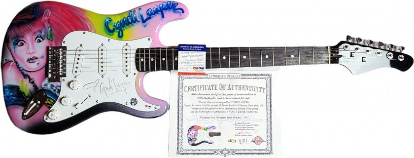 Cyndi Lauper Autographed Guitar - CharityStars