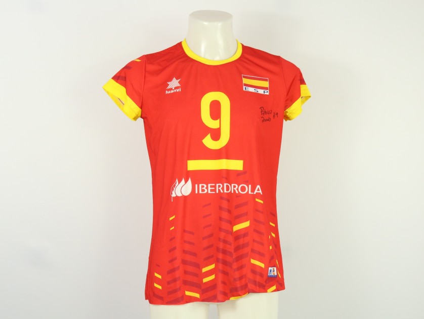 Maglia della Spagna - atleta Aranda - della Nazionale femminile ai Campionati Europei 2023 - autografata