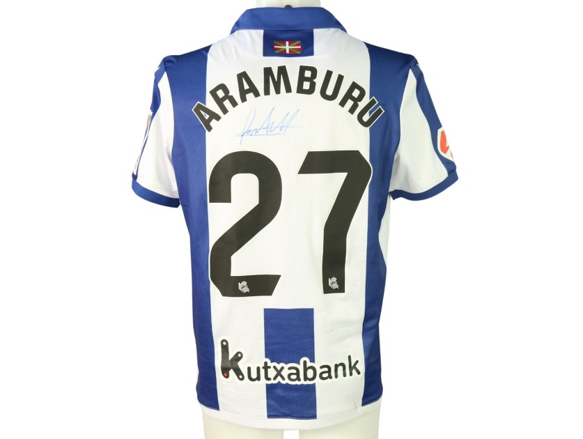 Aramburu's Signed Unwashed Shirt, Real Sociedad vs Valencia 2024