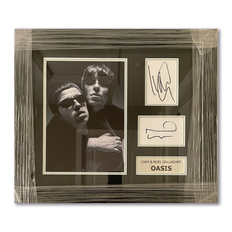 Noel And Liam Gallagher Oasis Signed Display