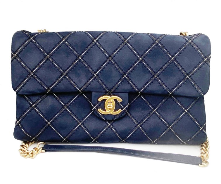 Chanel Navy Crossbody Bag with Mirror