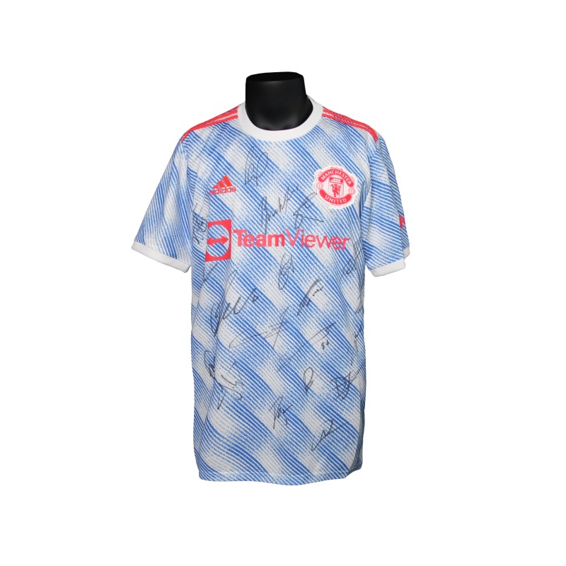 Maglia da trasferta firmata della squadra del Manchester United 2021/22