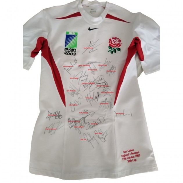 Ben Cohen's Match Shirt Signed by the 2003 RWC Squad