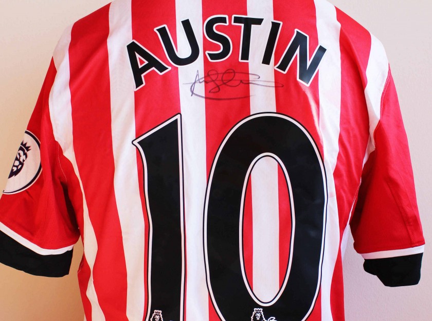 Charlie Austin's Match Worn and Signed Southampton FC Poppy Shirt from 16/17
